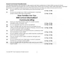 Parent Involvement Questionnaire PDF | PDF