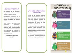 ¿QUÉ ES LA AUTOESTIMA?  
La autoestima es la percepción, 
imagen, consideración y respeto que 
tenemos de nosotro