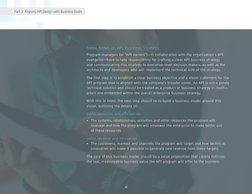 10
Some Notes on API Business Strategy
Program managers (or “API owners”)—in collaboration with the organization’s API 
evang