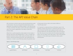 Part 2: The API Value Chain
5
APIs may have no intrinsic value, but they do bring enormous value 
to the business. They do so
