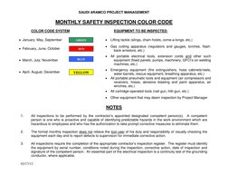 Aramco Monthly Safety Color Code 2025 | PDF | Manufactured Goods ...