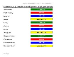 Aramco Monthly Safety Color Code 2025 | PDF | Manufactured Goods ...
