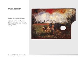 Paleta de Color
Teoría del Color de Johannes Itten
Paleta de Camille Pissarro
con seis colores brillanres:
blanco, amarillo,