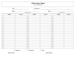 Chess Score Sheet Template | PDF | Games Of Mental Skill | Sports ...