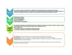 ETIMOLOGIA 
•El currículo no puede ser separado de la totalidad de la sociedad, debe estar históricamente situado y 
cultur