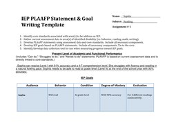 Plaafp Plan.pdf PLAAFP Statement Writing Guide | PDF | Individualized Education Program ...