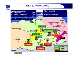 PDVSA
AREA  BATERIA 6
ANACO-CARACAS
STA. BARBARA
EXTRACCION
SAN JOAQUIN
EXTRACTION
PTO.LA CRUZ
EST. PPAL.
ANACO 
JOSE
MUSCAR