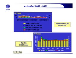 PDVSA
N° Pozos
4
4
5
6
11
10
10
8
5
4
6
9
15
14
17
16
15
18
13
0
20
2002200520082011201420172020
0
10
INCLINADOS
MULTILATERAL