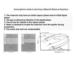 1. The reservoir may have an initial vapour phase and an initial liquid 
phase
2. The gas is allowed to dissolve in the liqui