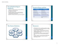 Infection Control Basics
9
Use of Epidemiology in 
Healthcare
• The goal is to complete prevention of a disease before any 
m