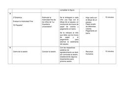 completar la figura.
4
2°Dinámica
Evaluar la motricidad Fina
“El Payasito”
Estimular la 
motricidad fina de 
los niños de “La