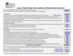 Afh Checklist.pdf AFH Initial Inspection Preparation Guide | PDF | Bedroom | Toilet