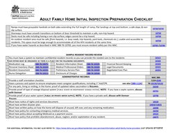 Afh Checklist.pdf AFH Initial Inspection Preparation Guide | PDF | Bedroom | Toilet