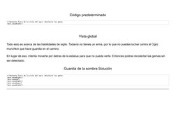 Código predeterminado
 
Vista global
Todo esto es acerca de las habilidades de sigilo. Todavía no tienes un arma, por lo que