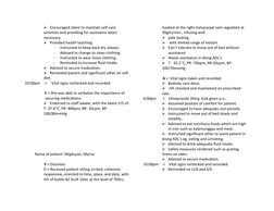  Encouraged client to maintain self-care 
activities and providing for assistance when 
necessary. 
 Provided health teachi