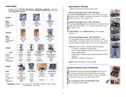 4
HAND PUMPS
– 
A wide variety of External Hand Pumps – Pneumatic / Hydraulic – with Fine
Adjustment Vernier are offered to m