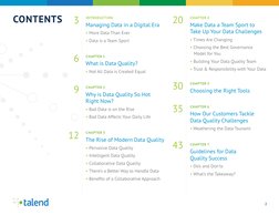 2
CONTENTS
INTRODUCTION  
Managing Data in a Digital Era 
• More Data Than Ever 
• Data is a Team Sport 
 
CHAPTER 1 
What is