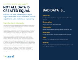 8
Improving the six data metrics
Data quality initiatives are generally centered on improving these metrics 
so that data wil