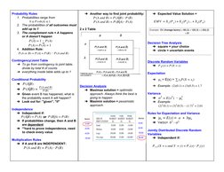Probability Rules  
1.
Probabilities range from  
                    
rob(A)
 
0 ≤P
≤1 
2.
The probabilities of  all outcome