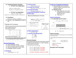 ➔Combining Random Variables  
◆
If X and Y are independent:  
 
 
      
(X
)
(X)
(Y )  
E
+ Y
= E
+ E
 
     
ar(X
)
ar(X)
a