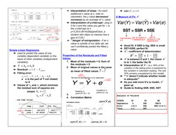  
 
Simple Linear Regression 
➔used to predict the value of one 
variable (dependent variable) on the 
basis of other variabl