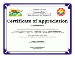 Certificate of Appreciation 
is hereby awarded to 
____________________________________ 
for his/her enor