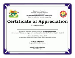 Certificate of Appreciation 
is hereby awarded to 
____________________________________ 
for his/her inva
