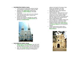  
SA N SEBASTIA N CHURCH, Manila 
 
a church built for all times after previous churches 
were damaged by earthquakes in 18