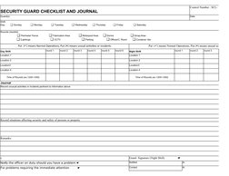 Security Guard Daily Checklist Template | PDF
