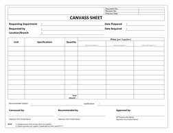 Canvass Form Template for Procurement | PDF
