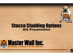 Stucco Cladding Options
AIA Presentation
