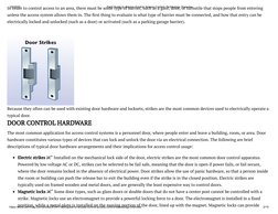 1/6/2019
Field Guide to Access Control: Access Control: Technology Overview
https://www.sdmmag.com/articles/81641-field-guide