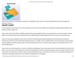 1/6/2019
Field Guide to Access Control: Access Control: Technology Overview
https://www.sdmmag.com/articles/81641-field-guide