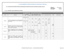 MMMM
OBRA:
DURACION:
60 días naturales
INICIO DE OBRA:
FIN DE OBRA:
LOCALIDAD: SAN PABLO COATLAN,  MIAHUATLAN, OAX., MEXICO
A
