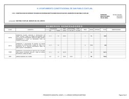 MMMM
OBRA:
DURACION:
60 días naturales
INICIO DE OBRA:
FIN DE OBRA:
LOCALIDAD: SAN PABLO COATLAN,  MIAHUATLAN, OAX., MEXICO
A