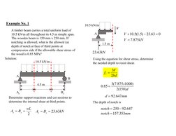 Example No. 1
A timber beam carries a total uniform load of 
10.5 kN/m all throughout its 4.5 m simple span. 
The wooden beam