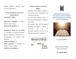 Nahúm,  Habacuc,  Sofonías,  Ageo,
Zacarías y Malaquías.
El Nuevo Testamento o libro de la
segunda alianza 
Comprende 27 libr