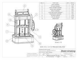 5
3
1
9
4
8
6
2
7
10
NOTE: #10 
 .5" X 13" PRECISION DRILL ROD
SCALE: 1:10
ITEM #
PART NAME
QTY
DWG #
1
SHAFT ASSEMBLY
1
1C-0