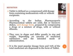 Tablet Terminology Types and Characteristics of Tablets | PDF | Tablet (Pharmacy ...