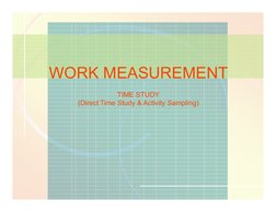 Time Study and Work Measurement Guide | PDF | Business | Teaching ...