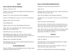“Annie” 
 
Scene 1: The New York City Orphanage 
 
Narrator 1: The time is 1933. 
 
Narrator 2: We’re smack dab in the middle