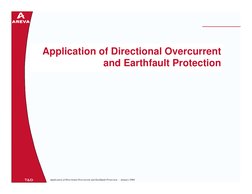 Application of Directional Overcurrent and Earthfault Protection  - January 2004
Application of Directional Overcurrent
and E