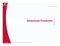 Application of Directional Overcurrent and Earthfault Protection  - January 2004
Directional Protection
