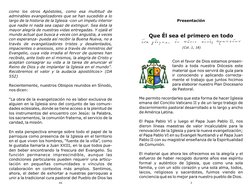 Presentación
Que Él sea el primero en todo
 (Col. 1, 18)
Con el favor de Dios estamos presen-
tando a toda nuestra Diócesis e