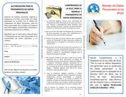 Dando 
cumplimiento 
a 
lo          
dispuesto en la Ley 1581 de 2012, 
“Por la cual se dictan disposicio-
nes generales pa