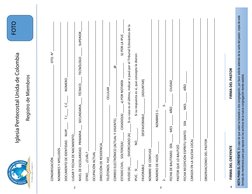 NOTA PARA EL CREYENTE. En caso de que usted se traslade a otra congregación, por favor solicite además de la carta del past