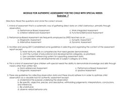 Authentic Assessment for Special Needs | PDF | Career & Growth