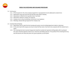 Fuel Issuing Method Diesel Fuel Receiving Procedure | PDF | Flow Measurement | Diesel Engine