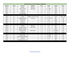 Body By Rings Rep Range Body by Rings Workout Program | PDF