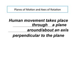 Planes	  of	  Mo-on	  and	  Axes	  of	  Rota-on	  
Human movement takes place  
 
 
 
through 
a plane  
 
 
 
around/